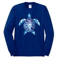thumbnail image 2 of Sea Turtle Tie Dye Art Animal Lover Mens Long Sleeve Shirt, Royal, 3XL, 2 of 3