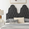 thumbnail image 5 of Tufted Platform Bed Frame, Twin Size, Velvet, Dark Grey Gray, Modern Contemporary Urban Design, Bedroom Master Guest Suite, 5 of 10