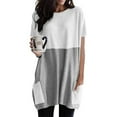 thumbnail image 4 of gakvbuo Short Sleeve Tunic Tops For Women To Wear With Leggings Summer Tops Round Neck Blouse T-Shirt Pullover Long Dressy With Pockets, 4 of 6
