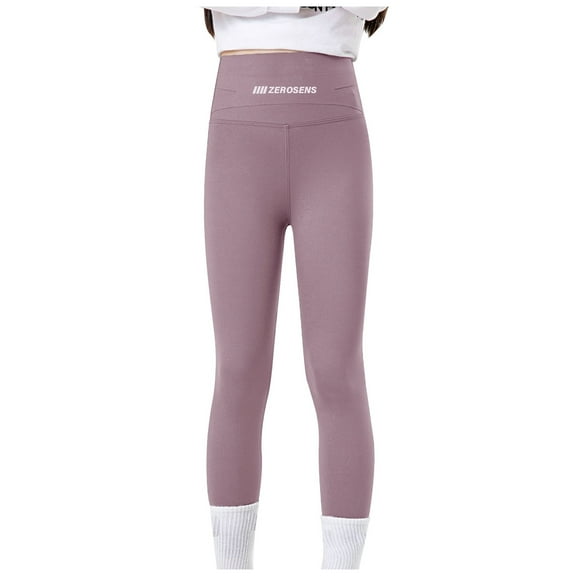 Zshosam Toddler Leggings Girls Fleece Leggings Thick Warm Stretch Tights Kids Fall Winter Soft Fleece Lined Pants Size 5T 6T,(Purple 5-6 Years)