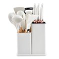 thumbnail image 1 of Beech Handle Silicone Kitchen Knife Set 19 Pieces Set Cutting Board Knife Storage Barrel Kitchen Cooking, 1 of 4