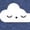 HEATHER NAVY, variant on Instant Message - Kawaii Clouds Fitted Short Sleeve Graphic T-Shirt