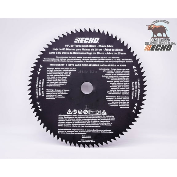 GENUINE ECHO 10-INCH 80 TOOTH BLADE FITS 25MM ARBOR 69500121431