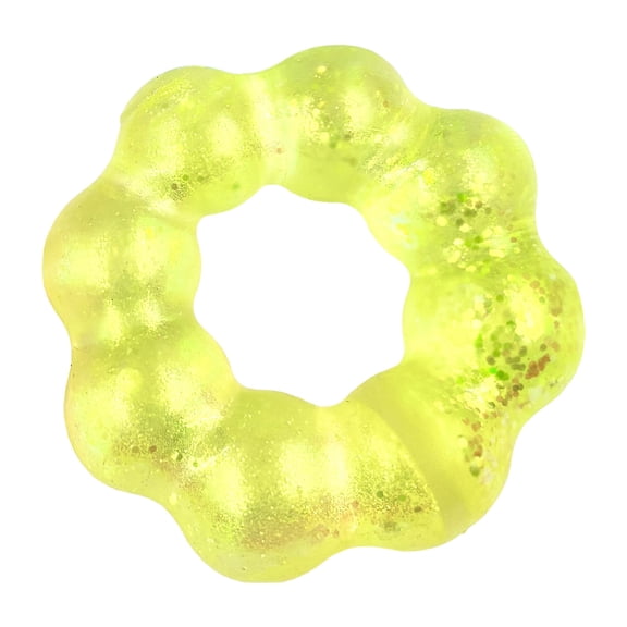 Glitter Flower Ring Squeezable Desk Decor, Soft Slow Rebound Fidget Toy Squishy Tabletop Ornament for Home & Office Relaxation Decoration Gifts