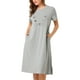 thumbnail image 1 of Camisa De Noche Camisones Vestido Pijamas Ropa De Dormir Suave Manga Corta Estampada Linda Para Mujer  Gris M, 1 of 6