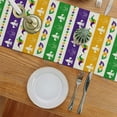 thumbnail image 4 of Jbralid Mardi Gras Table Runner Fleur De Lis Mask Carnival Masquerade New Orleans Party Kitchen Dining Table Indoor Outside Home Decor 13 x 72 Inch, 4 of 5