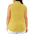 thumbnail image 6 of Women's Plus Size Sleeveless Office Button Down Tank Top, 6 of 7