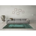 thumbnail image 3 of Ahgly Company Indoor Square Abstract Light Blue Contemporary Area Rugs, 7' Square, 3 of 4