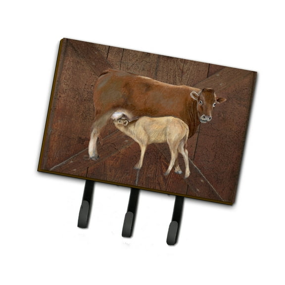 Carolines Treasures SB3074TH68 Cow Momma and Baby Leash or Key Holder Triple multicolor
