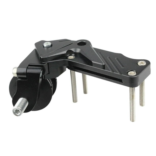 Ajustador de tensor de cadena de motocicleta, herramienta tensora de cadena, fácil de instalar, regulador de ajuste de holgura universal de aleación Negro