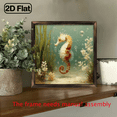 thumbnail image 5 of 8x8 Inch Framed Wall Art - Rustic Farmhouse Style Seashell Coral Reef Painting with Wood Frame, Horizontal Hanging Decor for Living Room, Kitchen, Bedroom, Laundry - Indoor Coastal Beach Theme Home, 5 of 9