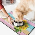 thumbnail image 2 of Dog Feeding Mat, Dog Mat for Food and Water, Pet Dog Cat Bowl Mat, Anti-Slip Reusable Cat Feeding Mat with Sunflower Wooden Texture,17inx30in, 2 of 7