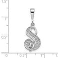 thumbnail image 2 of 14k White Gold Solid Polished Filigree Letter Name Personalized Monogram Initial S Pendant Necklace Pendant for Women, 2 of 2