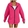 thumbnail image 7 of UngA Womens Zip Up Hoodie Womens Zip Up Hoodies Fleece Jackets Oversized Sweatshirts Fall Fashion Outfits 2025 Sweaters Winter Clothes Women's Hoodies (Hot Pink,S), 7 of 7