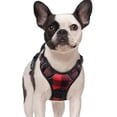 thumbnail image 1 of Arnés para perros Rabbitgoo, no tira, cómodo, acolchado, rojo, a cuadros, S, 1 of 9