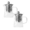thumbnail image 1 of Oleegame 2PC Glass Bottle Heat Glass Teapot with Strainer Filter Infuser Tea Pot 350ml, 1 of 7