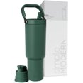 thumbnail image 1 of shiyou-Trek Pivot / Gobelet à Paille Rabattable 40oz avec Poignée / Bouteille d'Eau & Botte / Couvercles Interchangeables Paille & Carafe / Pichet en Acier Inoxydable Isolé / Sports de Gym en Plein Air / Forêt, 1 of 4