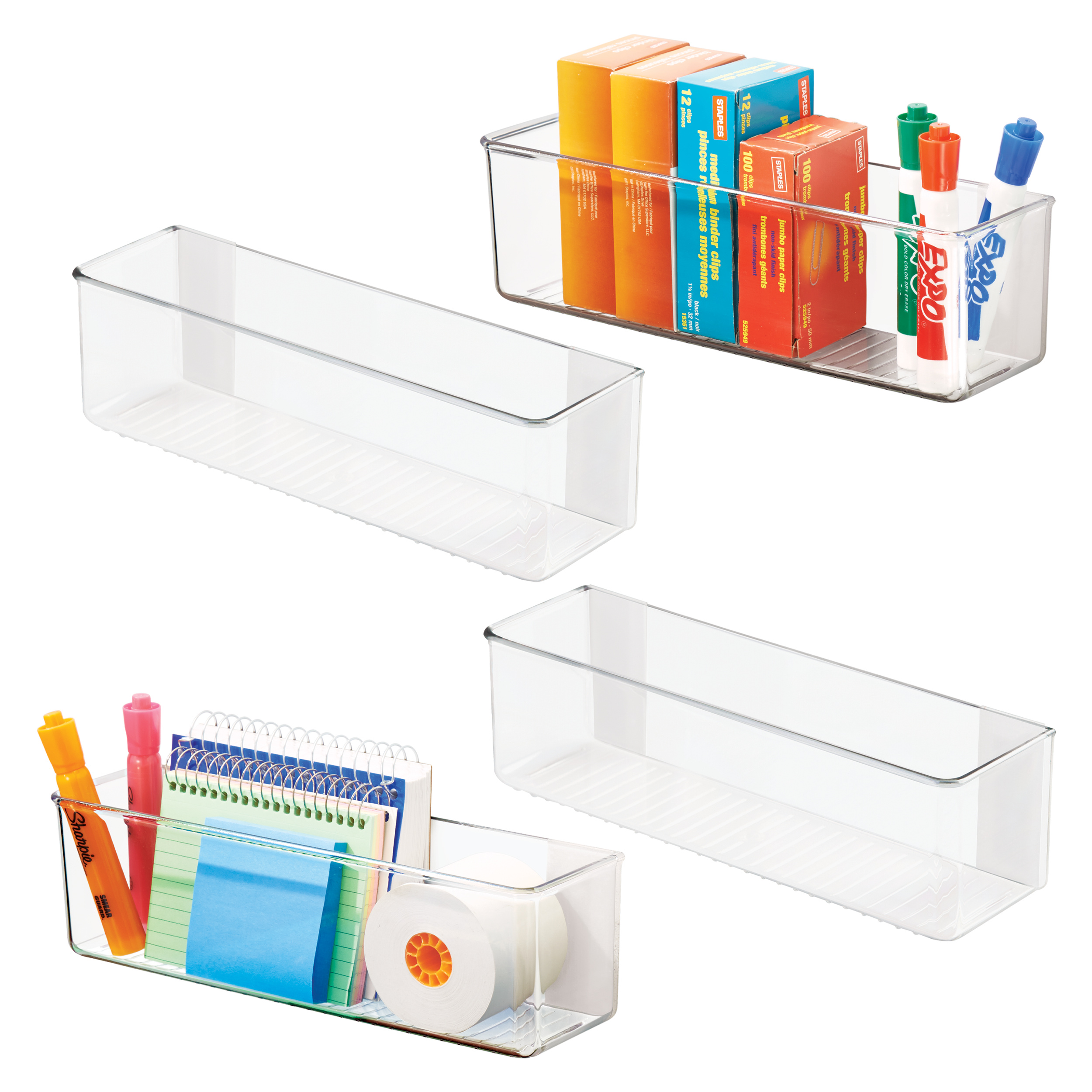 iDesign Adhesive Organizer Bin - Damage-Free Hanging for Kitchen, Bathroom, Office, Bedroom, and Craft Room