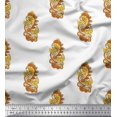 thumbnail image 1 of Soimoi Crepe Silk Fabric Swirl & Floral Block Print Fabric by The Yard 42 Inch Wide, 1 of 1