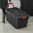 Sterilite 40 Gallon Wheeled Industrial Tote Plastic, Black, Set of 2