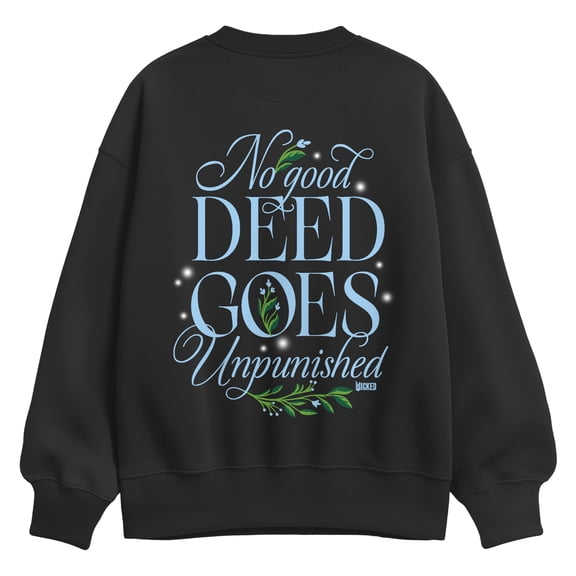 Wicked - Elphie No Good Deed - Ladies Oversized Fleece Crew Sweatshirt