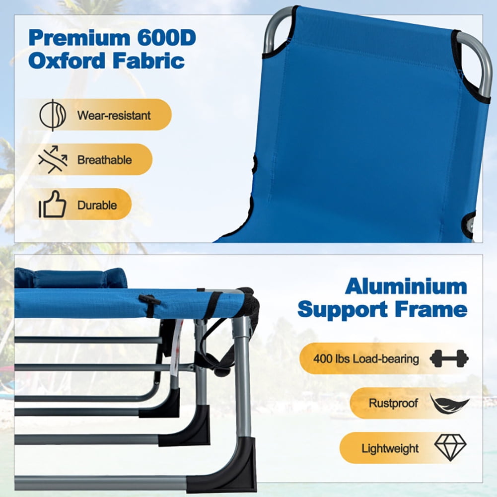 Aimee Lii 5-position Outdoor Folding Chaise Lounge Chair, Outdoor Patio Furniture, Blue Aimee Lii 5-position Outdoor Folding Chaise Lounge Chair, Outdoor Patio Furniture, Blue