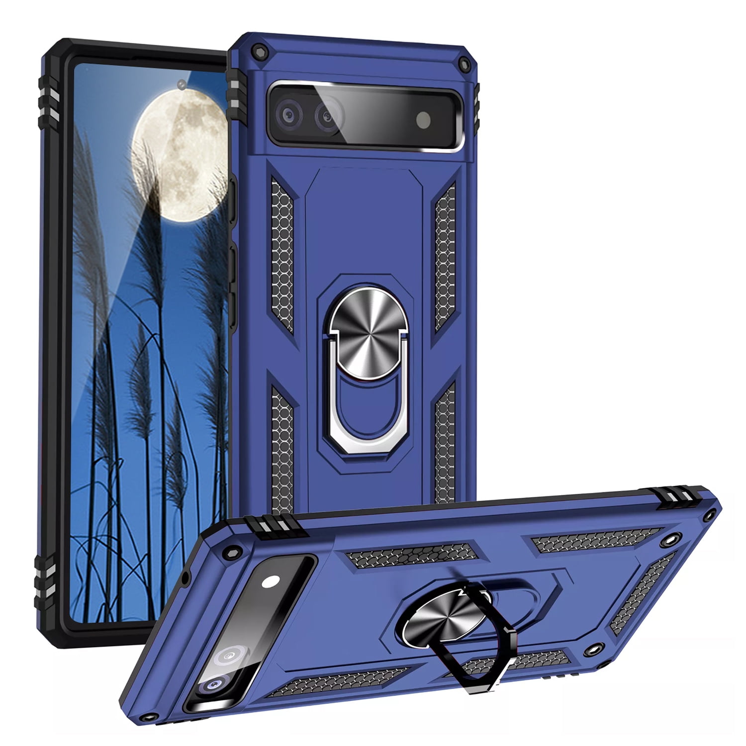 TJS for Google Pixel 6a Phone Case, Heavy Duty Rugged Shield Impact