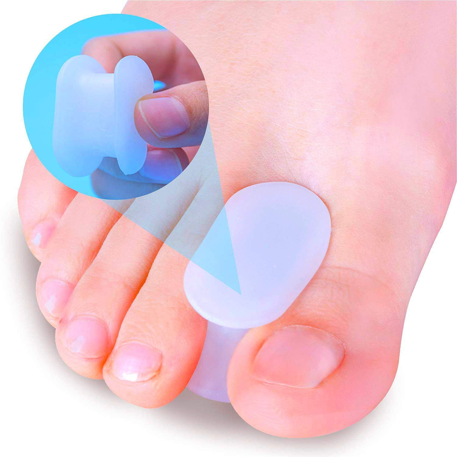 JMH Toe Spacers 6 Pairs Toe Separator Bunion Corrector for Bunion, Overlapping Toes and Hammer Toe-Suitable for Men and Women