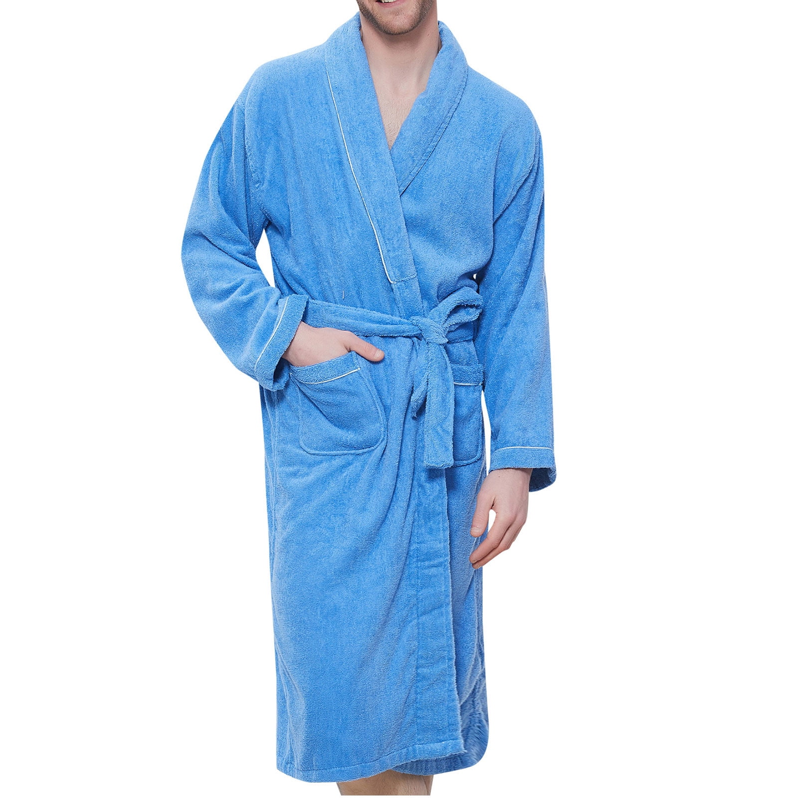 Mens Shirts Summer Clearance Men Solid Casual Extra Long Towel Material  Absorbs Water Pocket Gimp Night Gown Bathrobe  Walmartcom