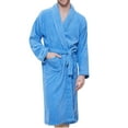 thumbnail image 2 of WREESH Homme Uni Décontracté Extra Long Serviette Matériau Absorbe Poche d'Eau Gimp Robe de Nuit Peignoir, 2 of 7