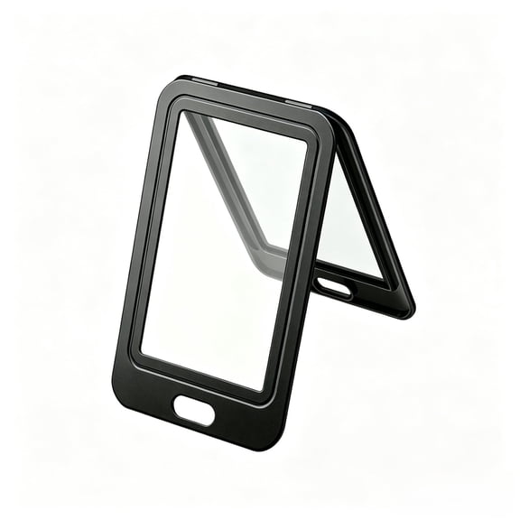 1 Pack ID Badge Holder with Double-Sided Windows Vertical Hard Plastic Case Black Card Protector Pouch for Office School ID Credit Cards Proximity Key Cards Driver’s Licenses and Passes