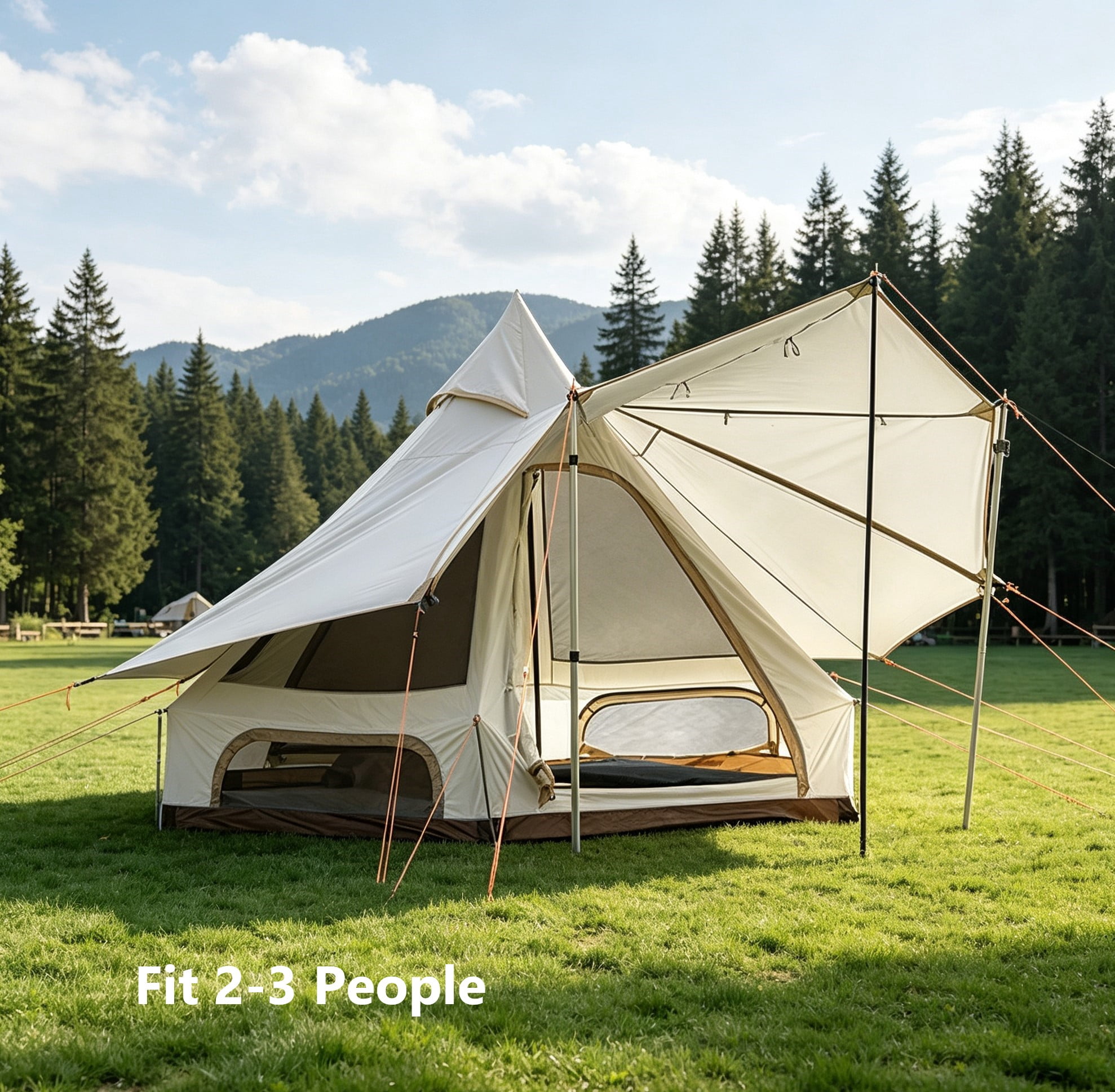 Coleman Skydome 4 Person Waterproof Dome Camping Tent, Evergreen