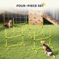 thumbnail image 4 of Set of 4 Adjustable Dog Agility Training Jump Bars, 37" Wide Pet Exercise Kit with Safety Top Bar & Carrying Bag, Yellow Plastic Equipment for Backyard or Indoor Training, 4 of 7