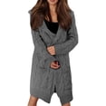 thumbnail image 2 of Long Cardigan Sweaters for Women Long Sleeve Oversized Open Front Cable Knit Hooded Coatigan Sweater Coats with Pockets, 2 of 7