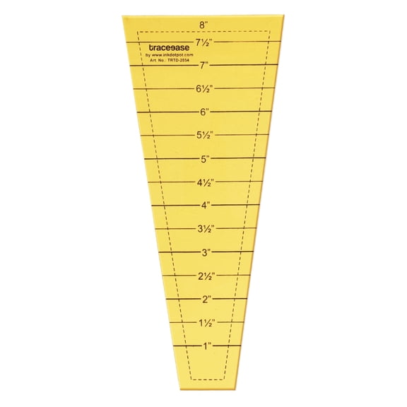 Traceease Trace Simple Trace Stable, Easy Dresden Quilting Ruler Template, Sewing Ruler for Drawing & Handmade Quilting Printed Measurements Plastic Stencil, 8.8 cmx 20.3 cm