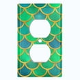 thumbnail image 2 of Metal Light Switch Plate Outlet Cover Mermaid Blue Green MER009, 2 of 13