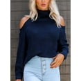 thumbnail image 4 of Cupshe Women's Knit Sweater Turtleneck Open-Shoulder Long Sleeves Knitwear, 4 of 6