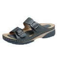 thumbnail image 3 of Sandalias de cuña para mujer, zapatos de plataforma con hebilla de cinturón, antideslizantes, Punta abierta, talla 43, 2022, 3 of 3