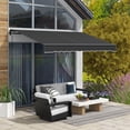 thumbnail image 2 of 10x8 ft Dark Gray Retractable Awning UV Protection Sunshade Shelter for Deck Balcony Yard Easy Setup Durable, 2 of 7