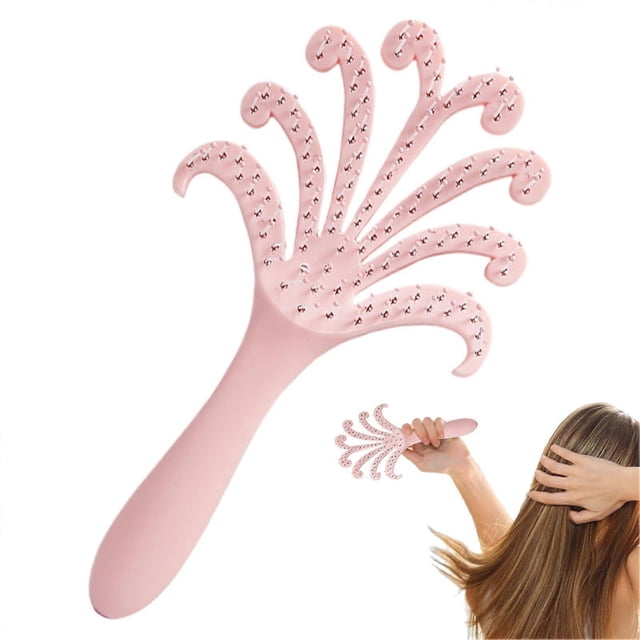 Peine masajeador del cuero cabelludo con mango ergonómico antideslizante para uso en seco y húmedo, cobertura total y estimulación del crecimiento del cabello.