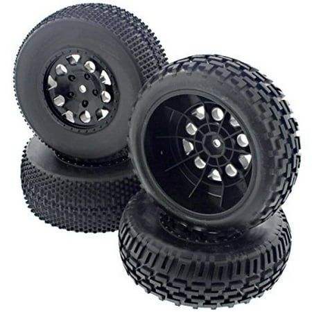Associated Wheel - AE Team Associated 1/10 SC10B RS 2WD * FRONT REAR TIRES & WHEELS * Foam 12mm Hex
