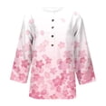 thumbnail image 5 of WXLWZYWL Womens Tunic Summer Tops 3/4 Sleeve v Neck Plus Size Boho Floral Printing Tops Button Down Trendy Casual Loose Pullover Shirts, 5 of 5