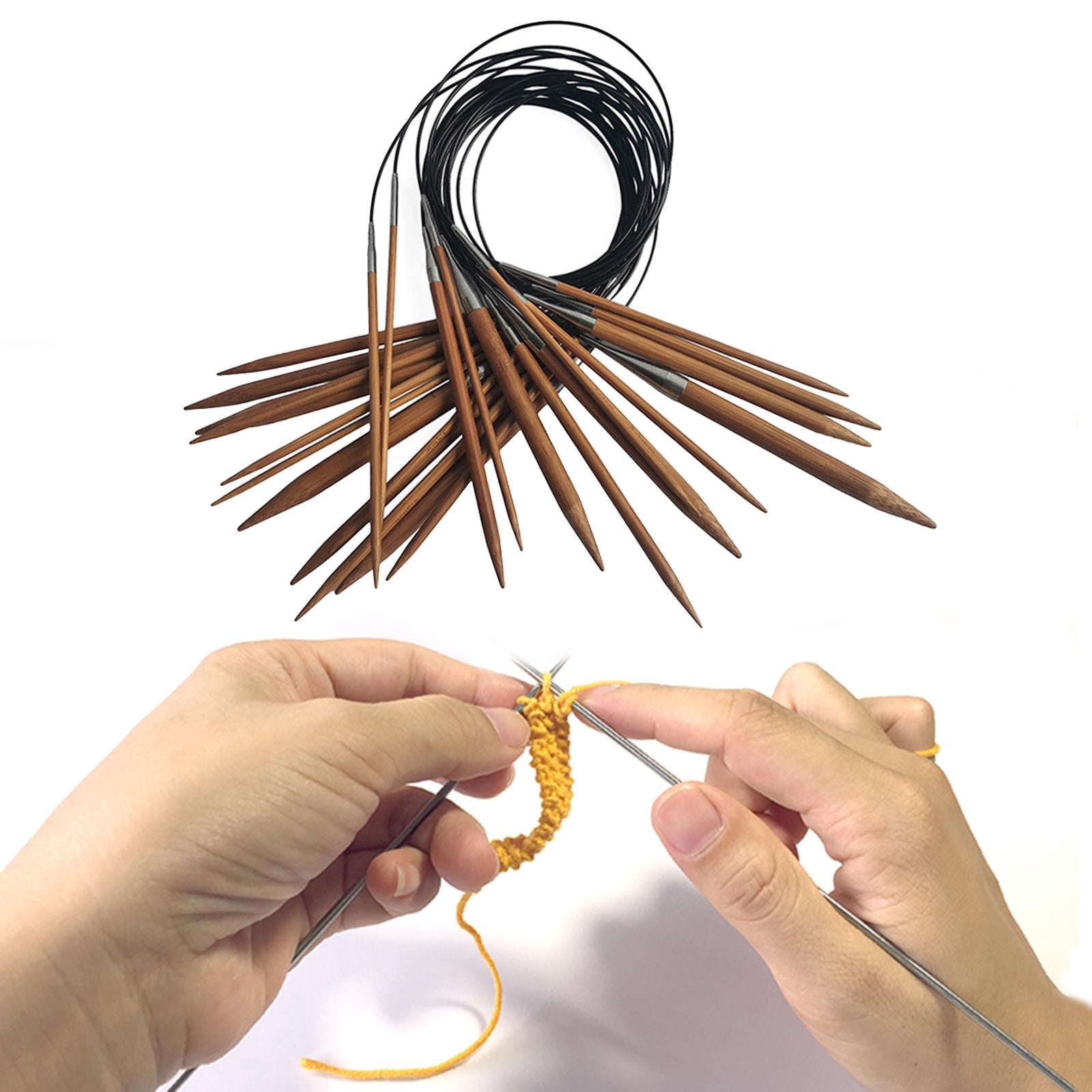 GUOOL Bamboo Circular Knitting Needle Set,31.5-inch Length for Handmade DIY Weave Yarn , Size 2.75/3.25/3.5/3.75/4.0/4.5/5.0/5.5/6.0/7.0/8.0/9.0/10mm