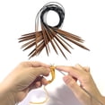 thumbnail image 3 of 13pcs Bamboo Knitting Set, Carbonized Double-pointed Circular Knitting 2.75-10 mm 13 Different Sizes (80cm), 3 of 8