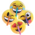 thumbnail image 1 of Rhode Island Novelty 10" Style Emoji Ventilateurs en Papier Pliable (Pack de 12), 1 of 4