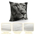 thumbnail image 4 of PIKWEEK  Savannah Pillow Sham, Huge Lion Head with Fure Mane Against Dark Background Monochromic, Decorative Standard Size Printed Pillowcase,18*18inch, 4 of 5