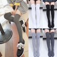 thumbnail image 1 of Women Knit Cotton Over The Knee Striped Thigh High Long Stocking Socks, 1 of 4