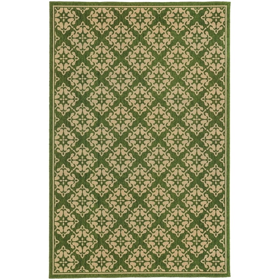 Tommy Bahama Seaside Area Rugs - 1637G Contemporary Green Diamonds Petals Lines Diagonal Rug