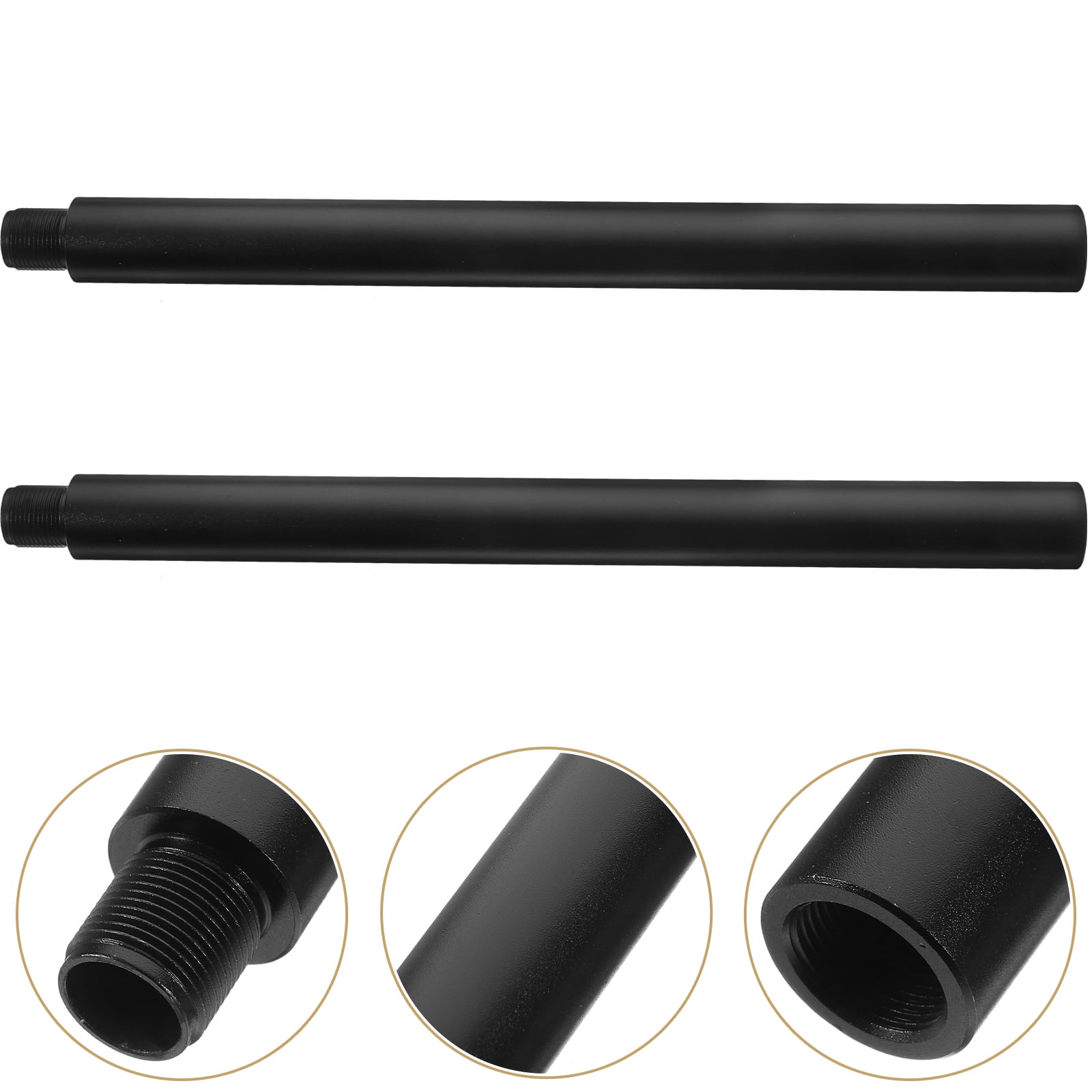 NUOLUX 2pcs Speaker Mount Pole 14mm Reverse Thread Metal Extension Pole