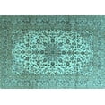 thumbnail image 1 of Ahgly Company Indoor Rectangle Medallion Light Blue Traditional Area Rugs, 3' x 5', 1 of 4